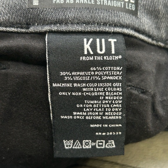 Kut From The Kloth Reese Jeans Size 10 High Rise Fab Ab Ankle Straight Leg 33x23 - Picture 10 of 13